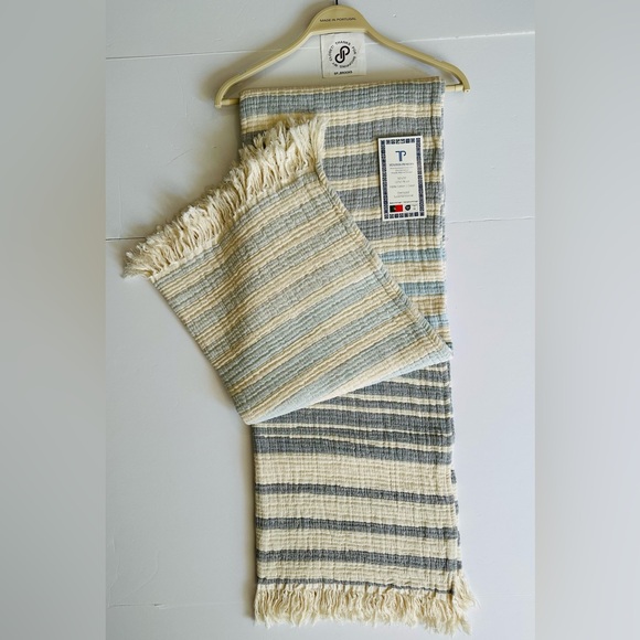 🎁Texteis Penedo Throw Blanket - Ombré Blue Stripe - Picture 3 of 9